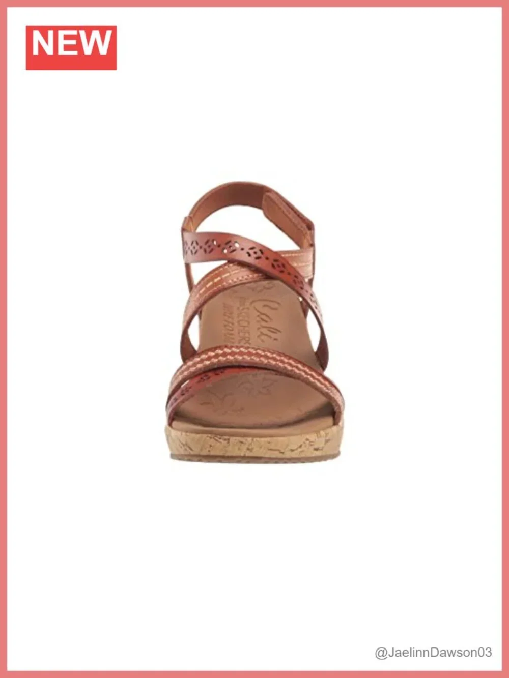 Skechers Women's Beverlee Delicate Glow Wedge Sandal Faux Leather